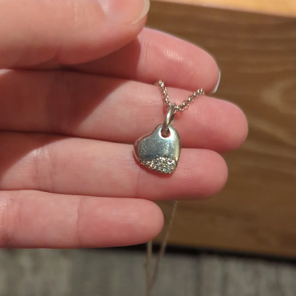 John Hardy Silver Heart Diamond Necklace - Picture 2 of 6